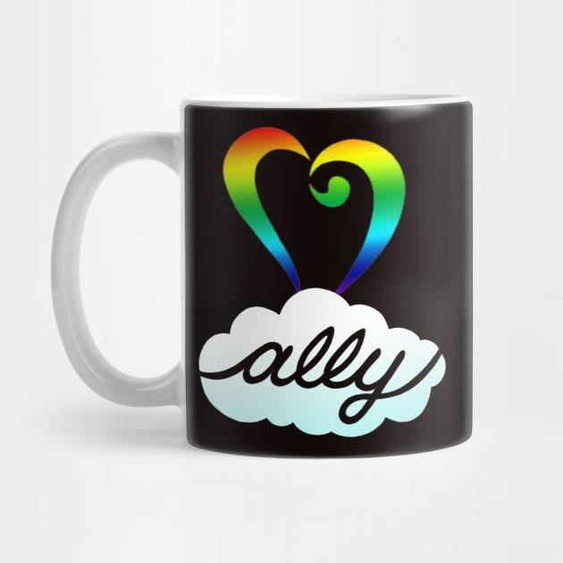 Rainbow Heart LGBT Ally Shirt by AdrienneAllen